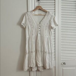 Lucky Brand Ivory Button-Front Mini Dress